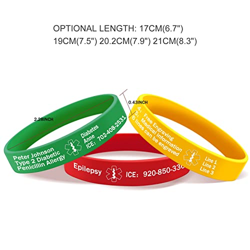Waterproof Silicone Medical ID Bracelet A944