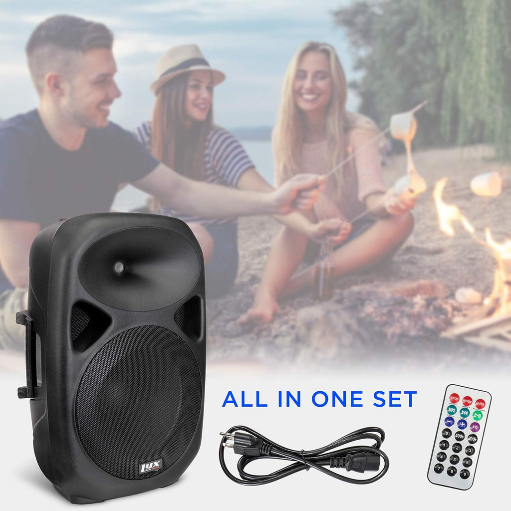 15 Inch PA Active Speaker System with Bluetooth, MP3, USB, SD Card Slot W4324