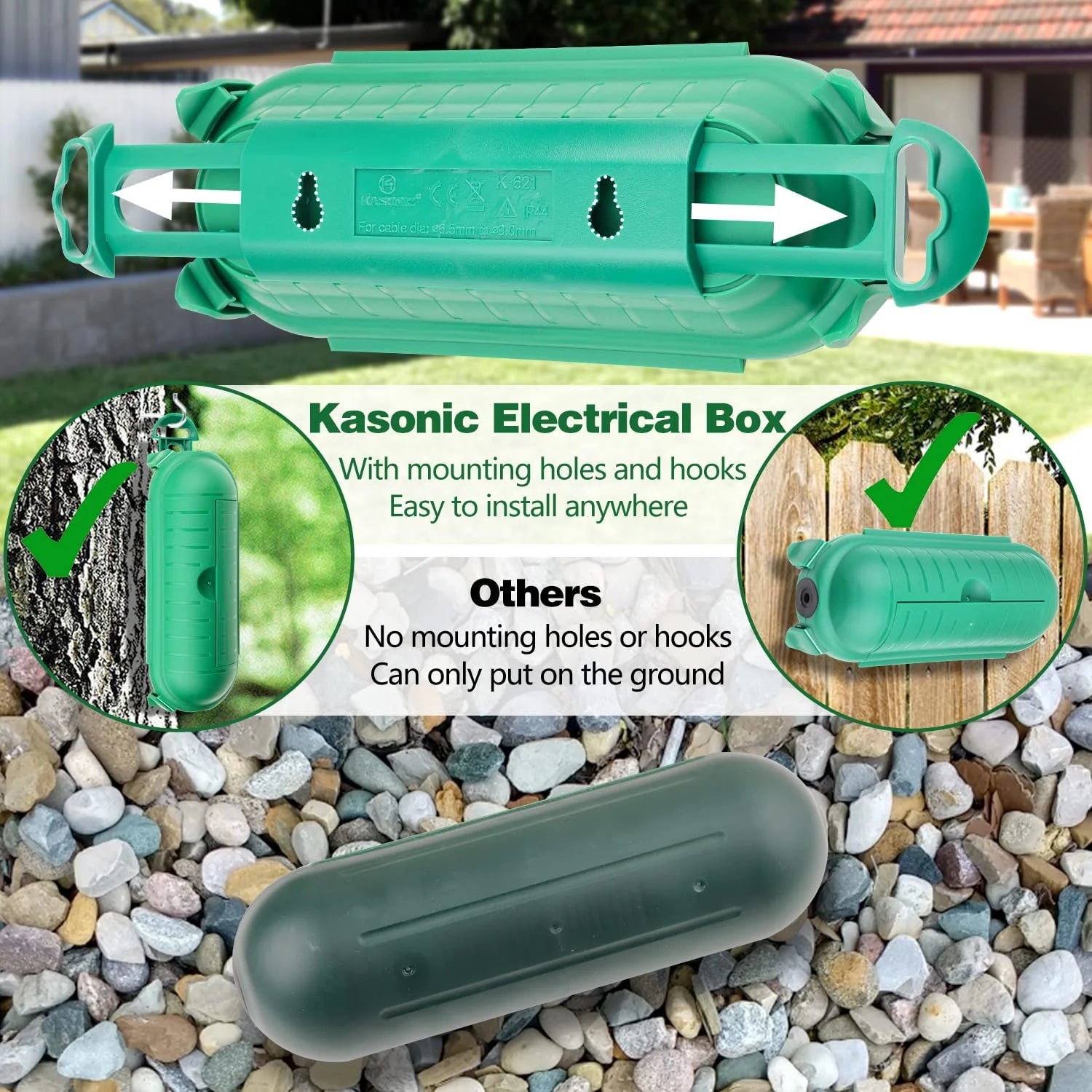 3 Pack Green Weatherproof Electrical Connection Box N491905