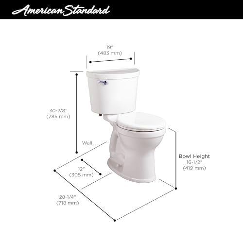 Two-Piece Toilet, Round Front, Chair Height, White, 1.28 gpf S680
