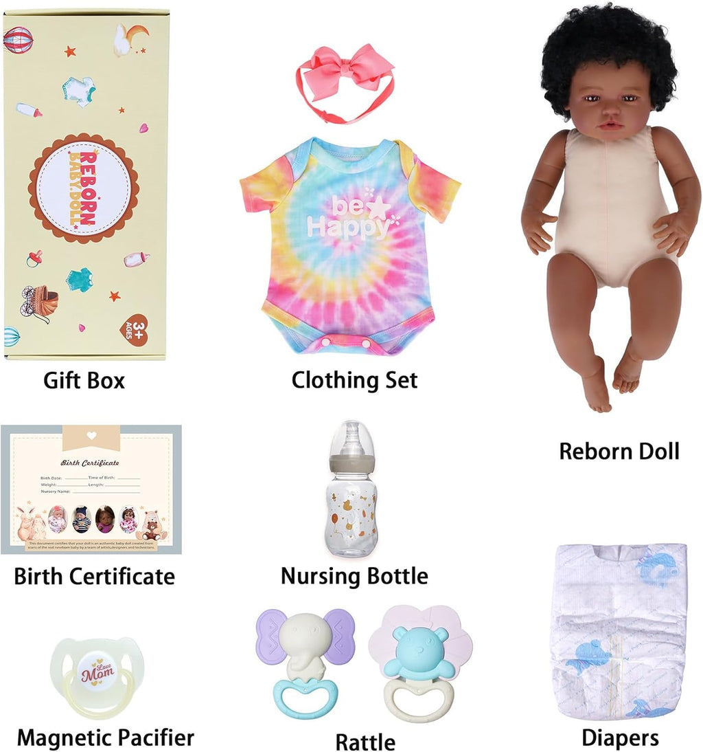 20 Inch Cloth Body Brown Eyes Reborn Baby Doll K872