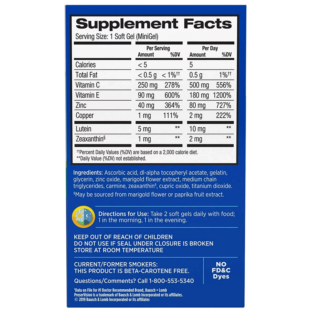 Ascorbic Acid Vitamin E Eye Supplement T746454