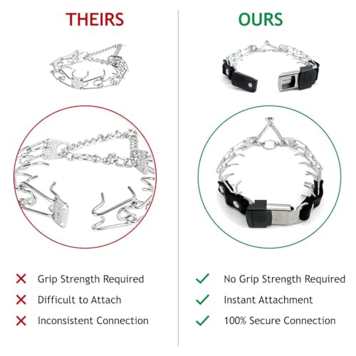 Prong Collar with Chrome Plated Stainless Steel 2.25mm Prongs for Small/Medium Dogs Q62247