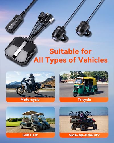 Motorcycle 4K Dash Cam Front and Rear, IP67 Waterproof, GPS Wi-Fi A575