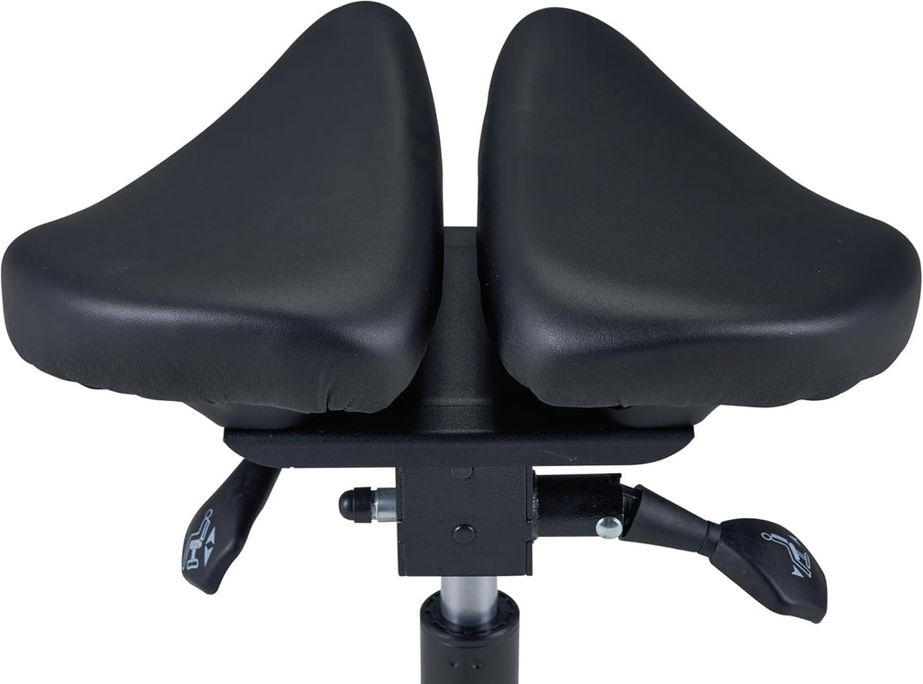 Black Ergonomic Saddle Stool with Aluminum Base L78073