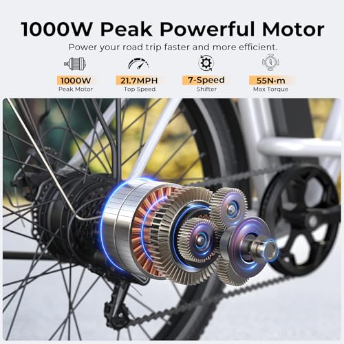 26" Step Thru Electric Bicycle with 48V Removable Battery D909