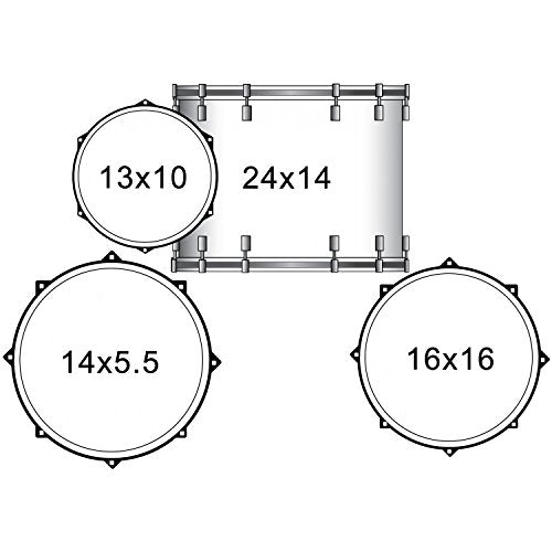 4-Piece Shell Pack with 24" Bass Drum, Silver Sparkle U7054