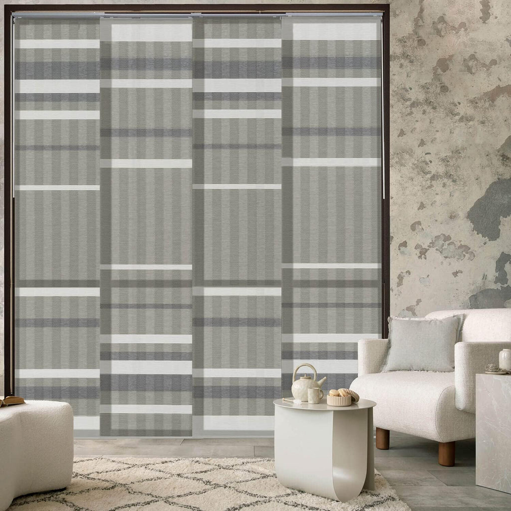 Adjustable Vertical Panel Track Blinds, 45.8" to 86" W, Up to 96" H, Marble U3144