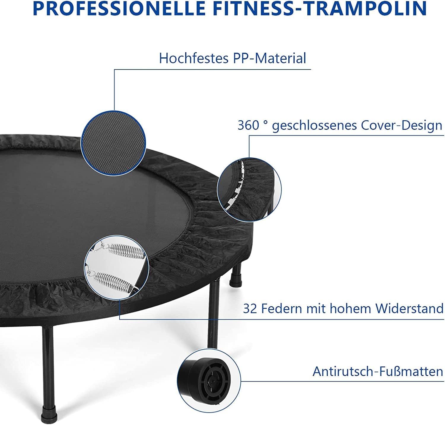 Portable Foldable Trampoline with Adjustable Handle, 40" Z879