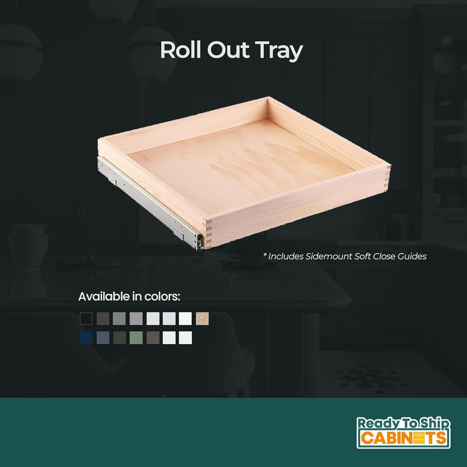 15W x 4H inch White Shaker Roll Out Tray C5313