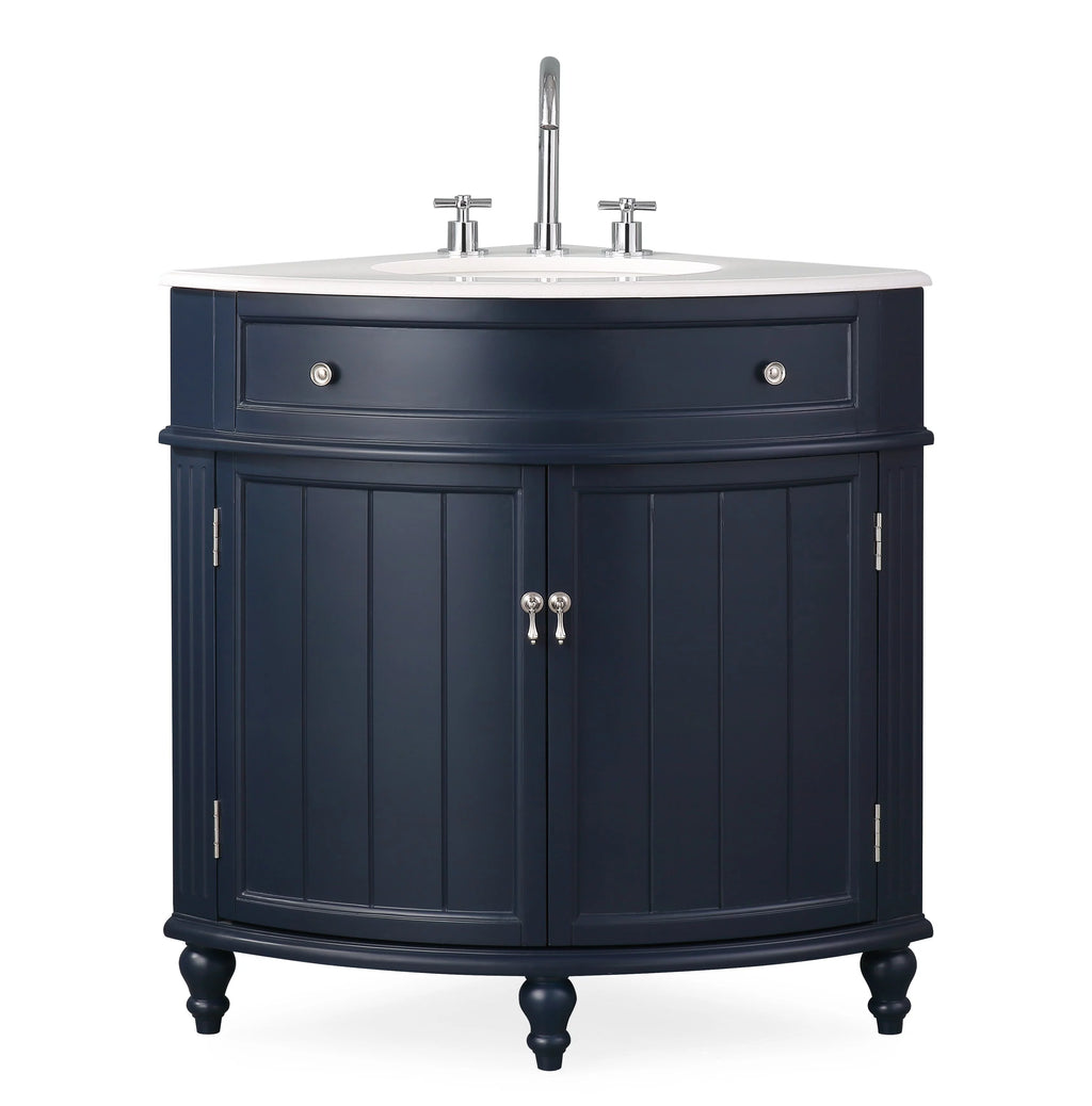 Dark Blue Corner Bathroom Vanity B505965