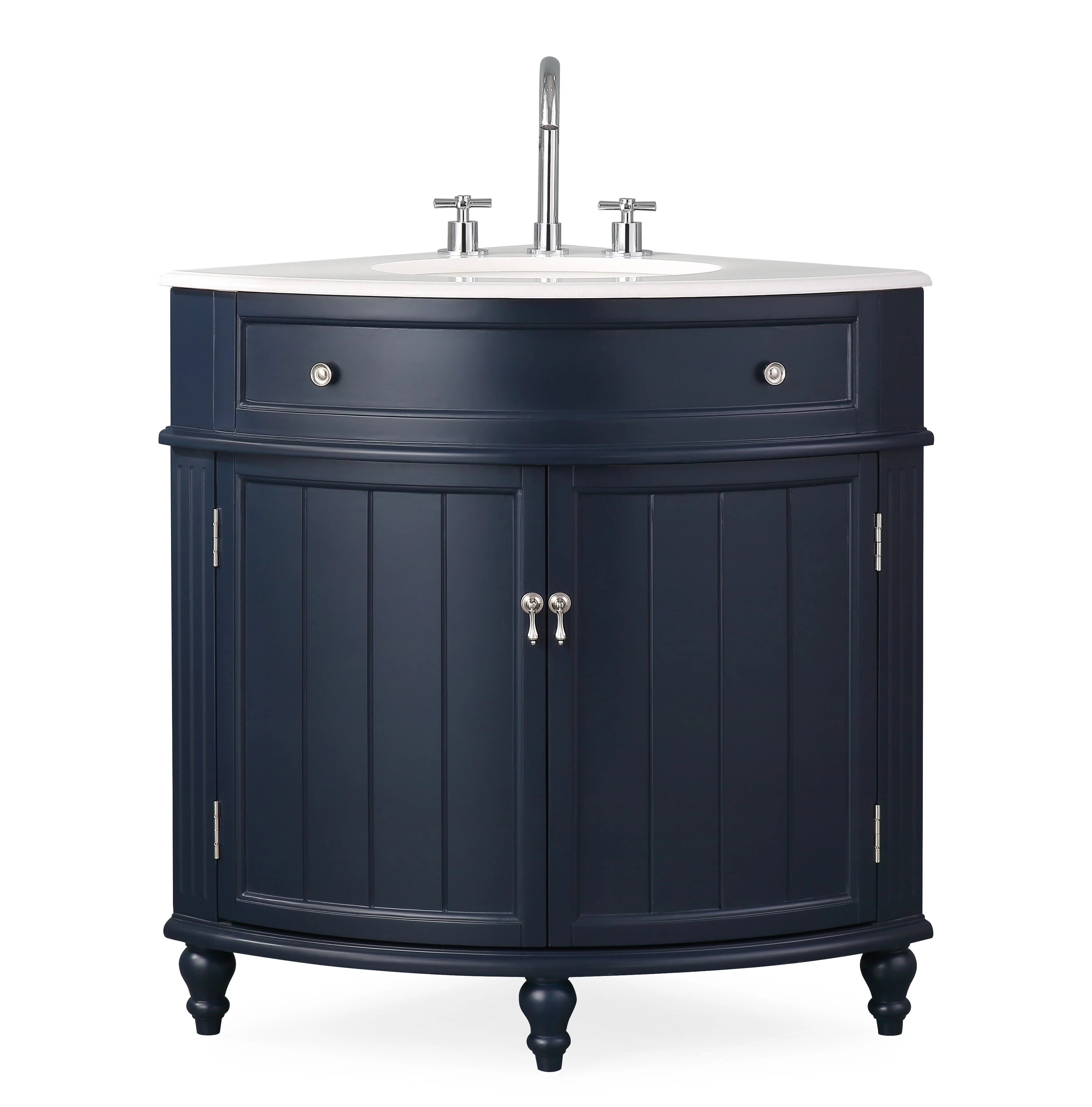Dark Blue Corner Bathroom Vanity B505965