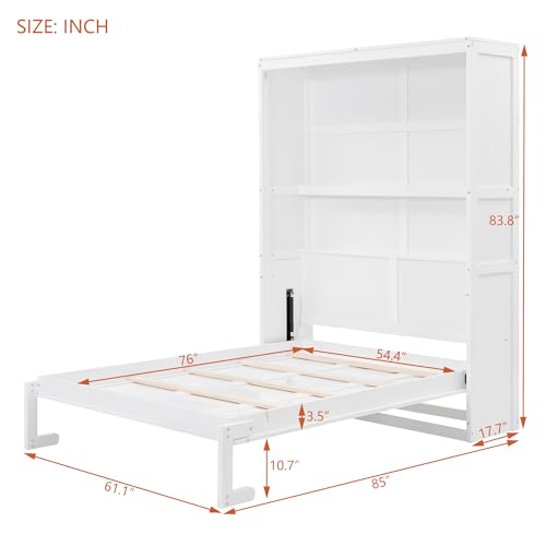 Queen Size Murphy Bed with Storage Shelves Z67263