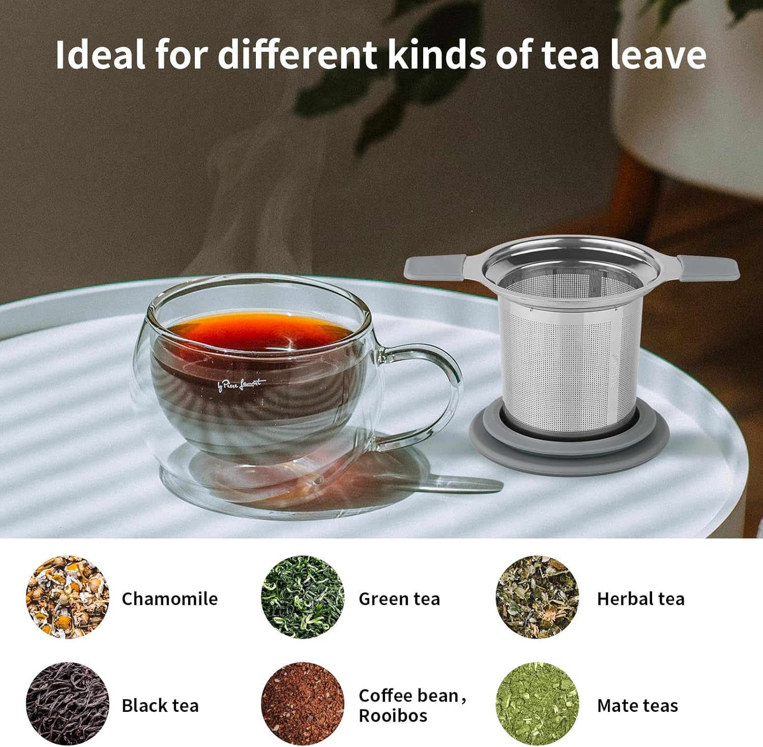 Stainless Steel Extra Fine Mesh Tea Infuser Strainer with Double Handles Y27274