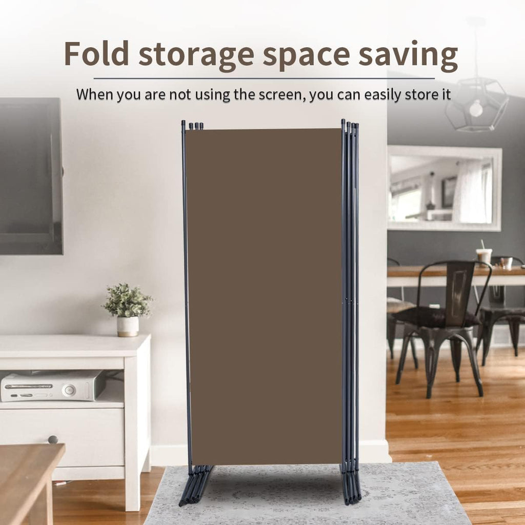 Brown 4 Panel Folding Room Divider Screen 136" W x 71.3" H S12044