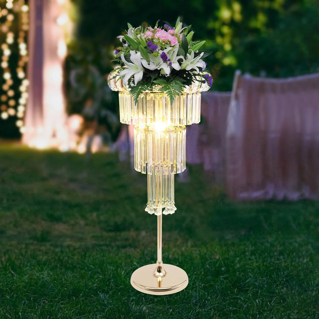 Gold 4-Tier Crystal Flower Stand C53143