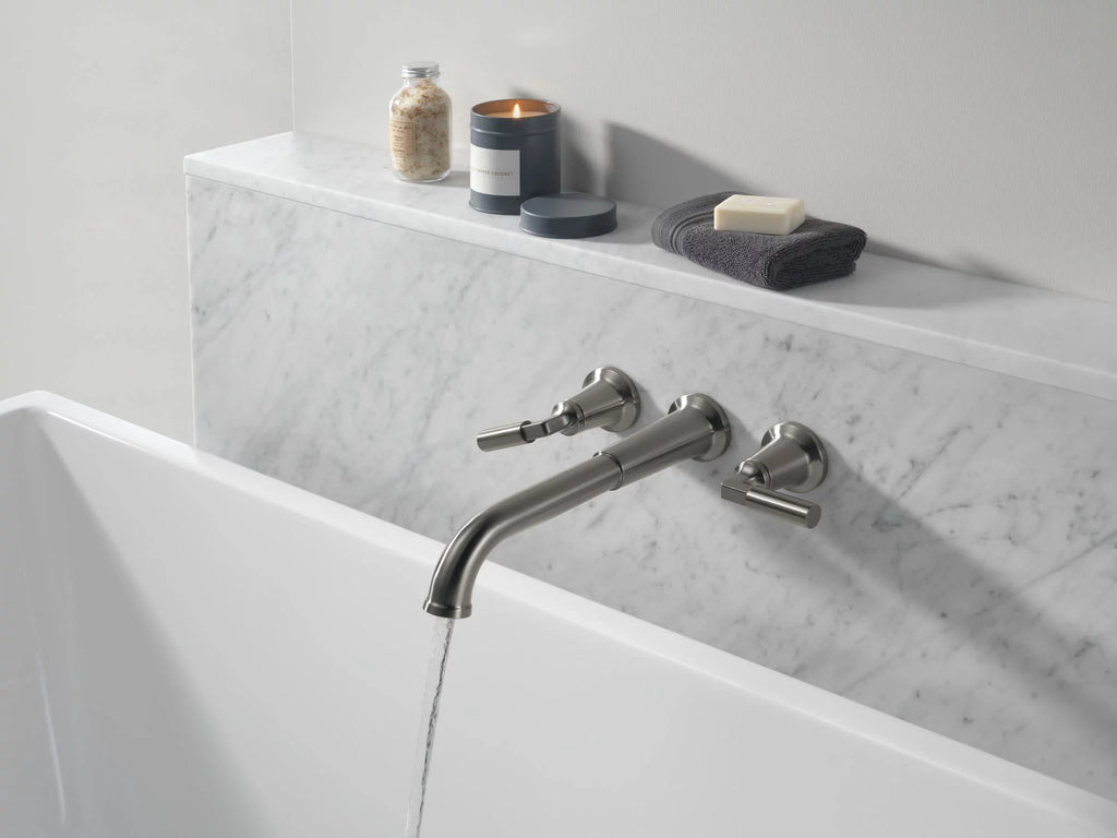 Double Handle Wall Mounted Tub Filler Trim - Nickel S921736