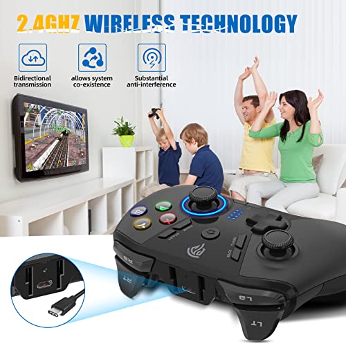 Wireless Gaming Controller with Dual Vibrate and 4 Customized Keys G6288