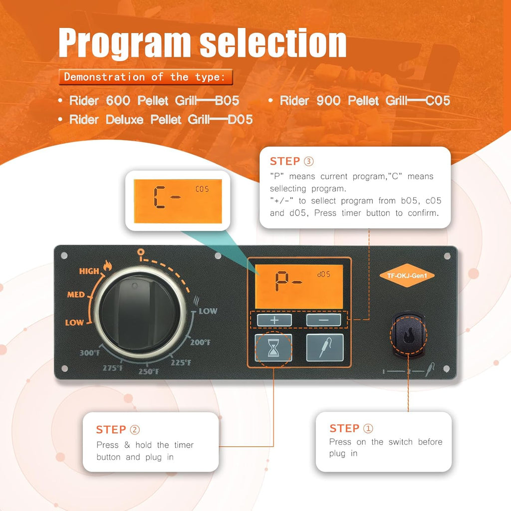 Control Panel Digital Thermostat for Pellet Grill H5073