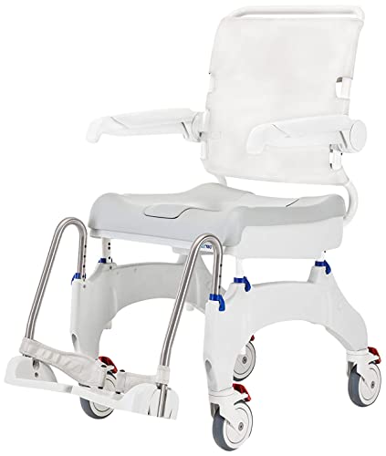 Shower and Commode Chair with Collection Pan, Lid and Pan Support Guide Rail L789