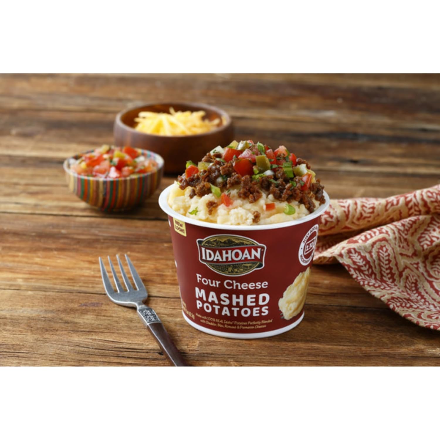 4 Flavor Mashed Potatoes Microwavable Bowls Variety, Pack of 8 D7704