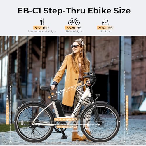26" Step Thru Electric Bicycle with 48V Removable Battery D909