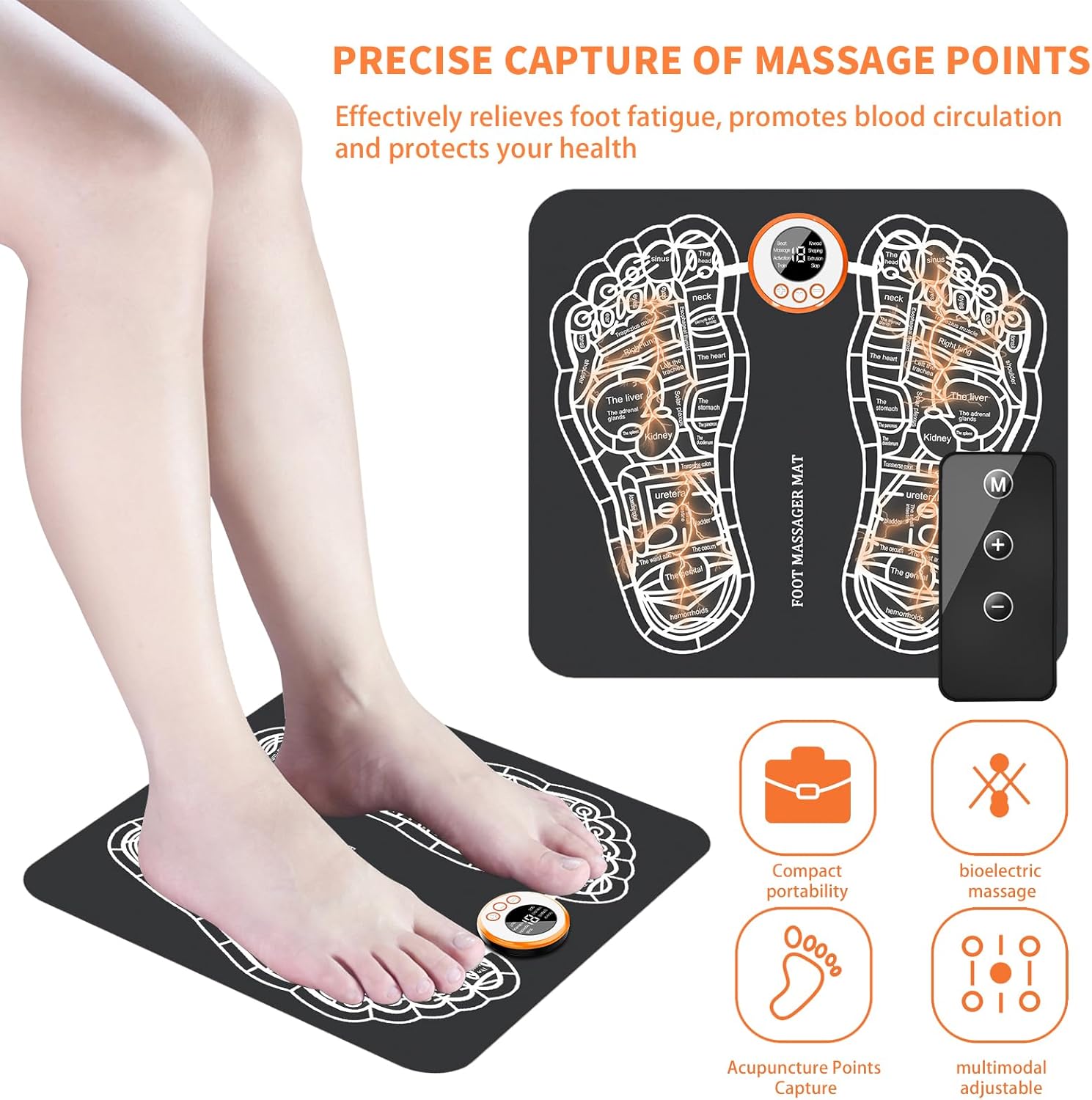 Foot Massager Mat with 8 Modes and 19 Intensity Levels L385