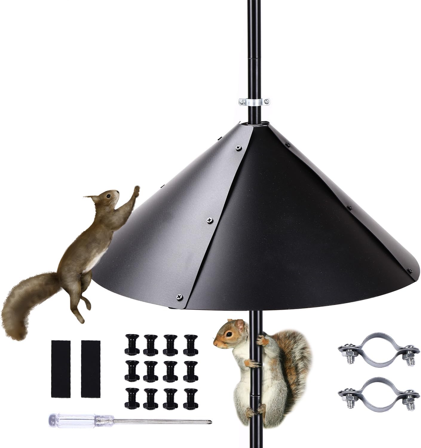 Black 1 Pack Squirrel Baffle for Bird Feeder Pole G10653