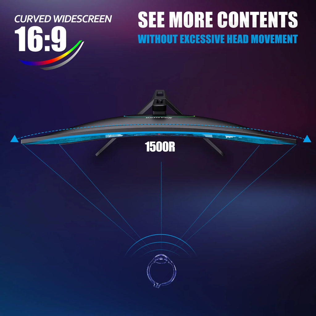 27-inch 165Hz Curved Gaming Monitor, 1440p QHD HDR Computer Monitor, Metal Black I746219
