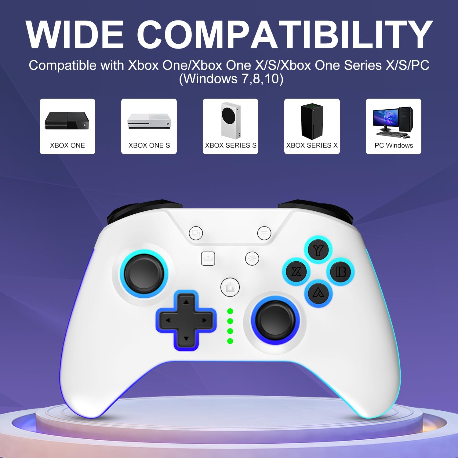Wireless Xbox Controller with RGB LED Light T840215