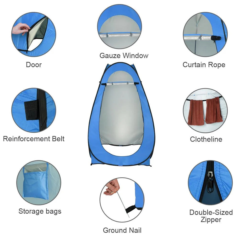 Blue Pop Up Camping Shower Tent A27503