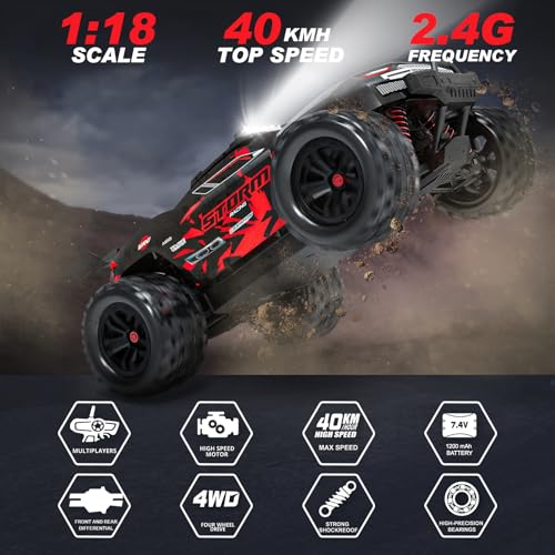 1:18 Scale 4WD RC Car with 2 Rechargeable Batteries X2299