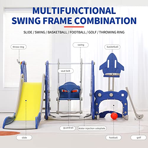 8 in 1 Toddler Slide and Swing Set W190