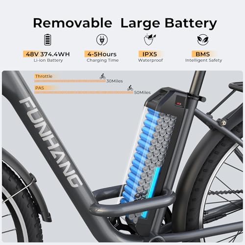 26" Step Thru Electric Bicycle with 48V Removable Battery D909