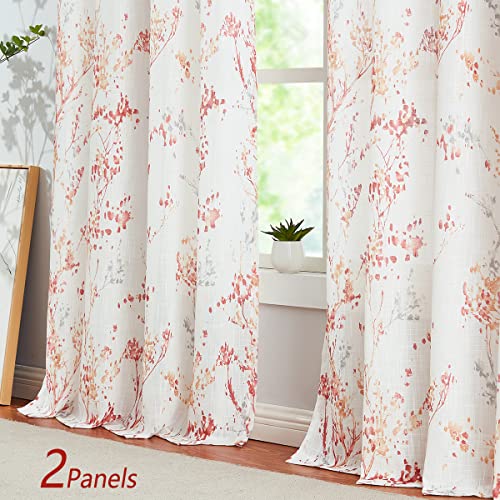 White Striped Sheer Curtains 63inch Length Light Filtering Semi Sheer Chiffon Window Curtains 2 pack Grommet Top X909