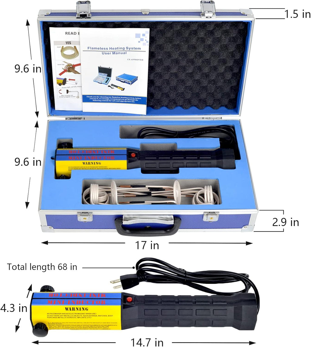 Magnetic Induction Heater 10 Coils 1000W 110V Flameless Hand Held Automotive Electromagnetic Disassembly Repair Set D722426