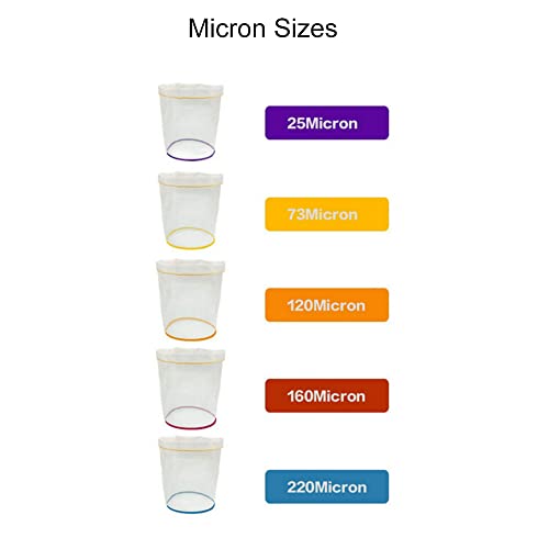 5pcs 1 Gallon Filter Bag Bubble Bag Kit Set Micron Drawstring Extraction Bags E55981