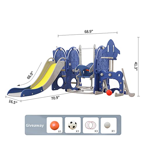 8 in 1 Toddler Slide and Swing Set W190