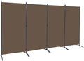 Brown 4 Panel Folding Room Divider Screen 136" W x 71.3" H S12044