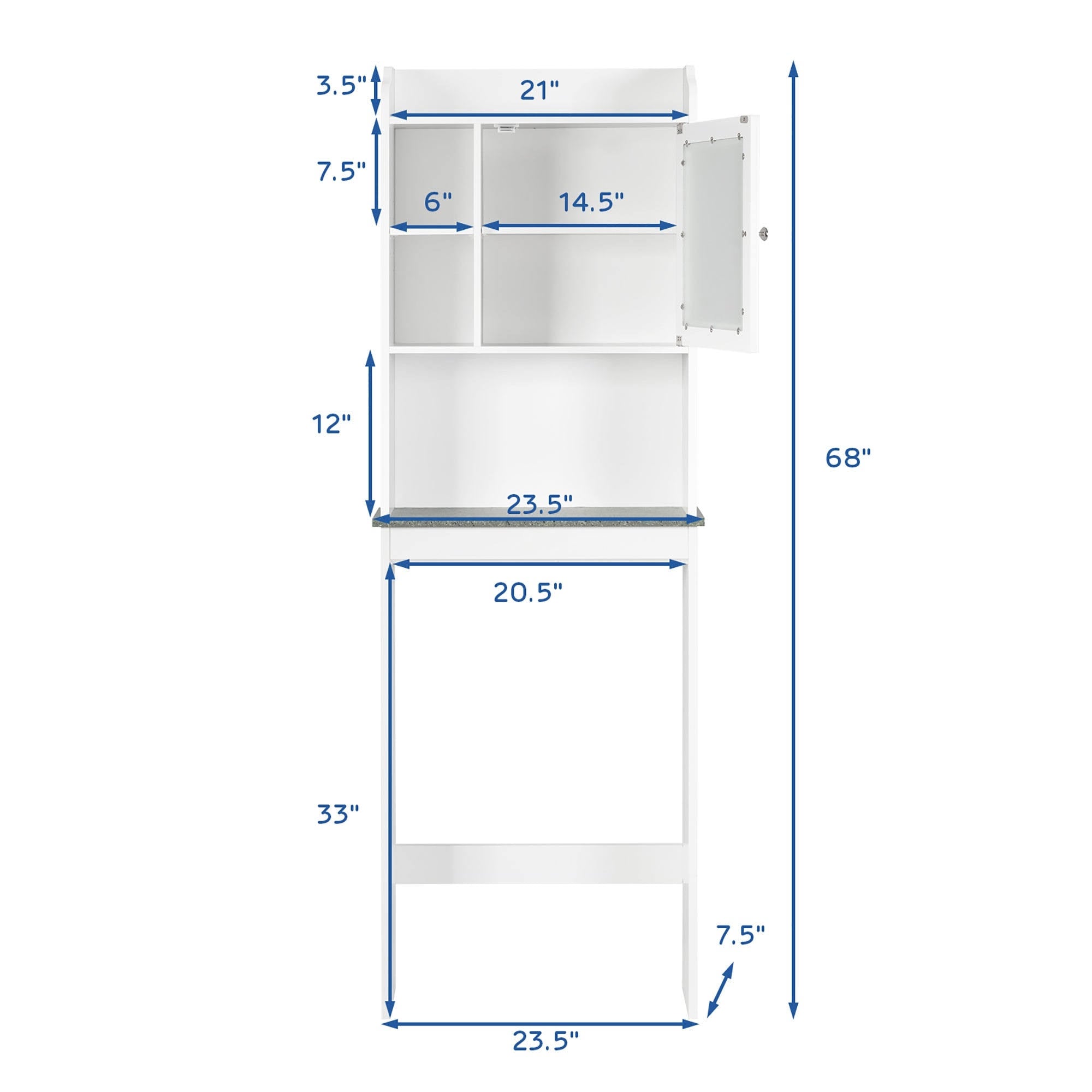 White Over The Toilet Storage Cabinet I5159
