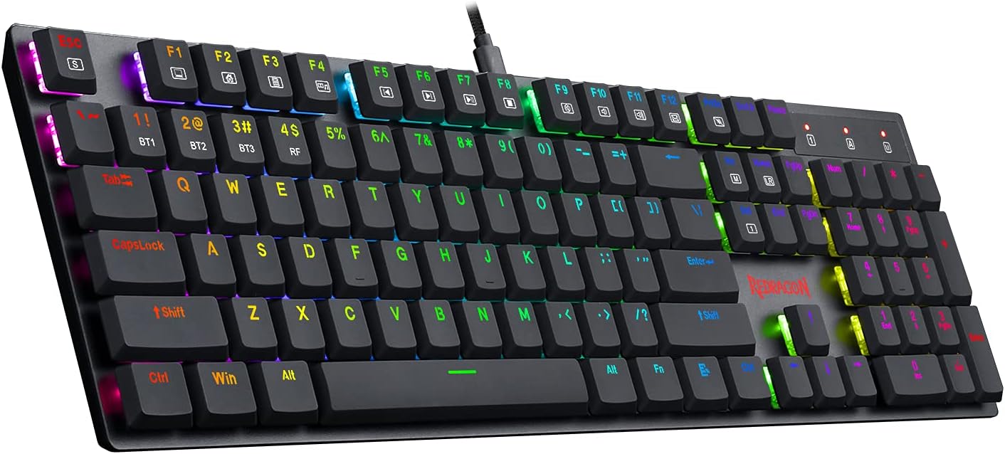 Wireless Bluetooth Mechanical Gaming Keyboard with RGB Backlit Blue Switches Pack of 2 O5502