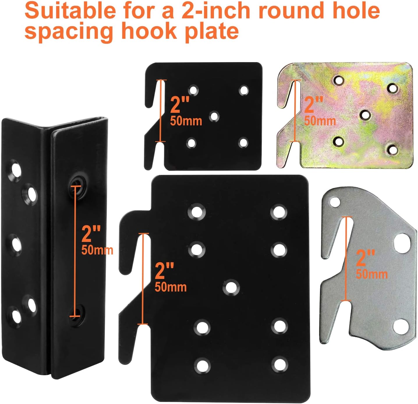 4 Pack Heavy Duty Bed Rail Hooks with Screws M95494
