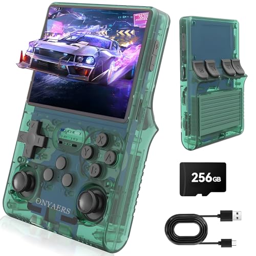 Retro Handheld Game Console with 3.5 Inch IPS Screen and 256GB Memory Card X636919
