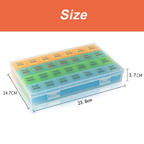 Monthly Pill Organizer 1 Time a Day with DustProof Case, Extra Large 4 Weeks Pill Box, 28 Days Pill Container, Weekly Vitamin Case, Daily Medicine Organizer O205