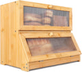 Double Layer Bamboo Bread Box with Window H1402