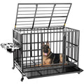 Heavy Duty Dog Crate with Wheels and Removable Tray L24753