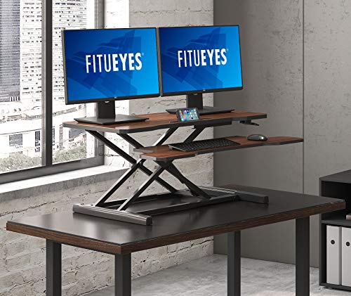 Height Adjustable Standing Desk 36" Wide Sit to Stand Converter Desk Tabletop Workstation for Dual Monitor Riser M561