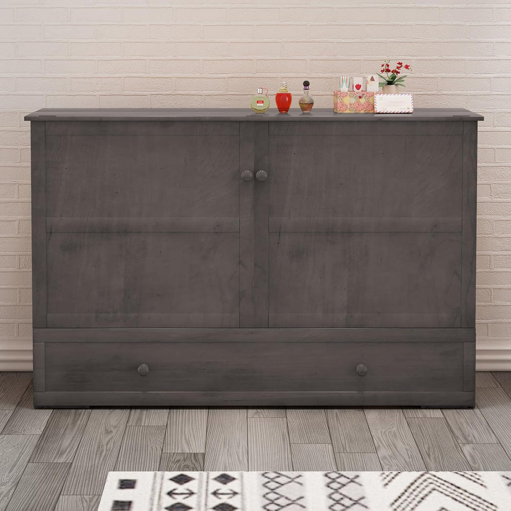 Queen Size Grey Murphy Bed with Foldable Foam Mattress N9888