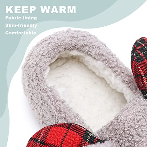 Cute Fuzzy Reindeer House Slippers Indoor Shoes H350338