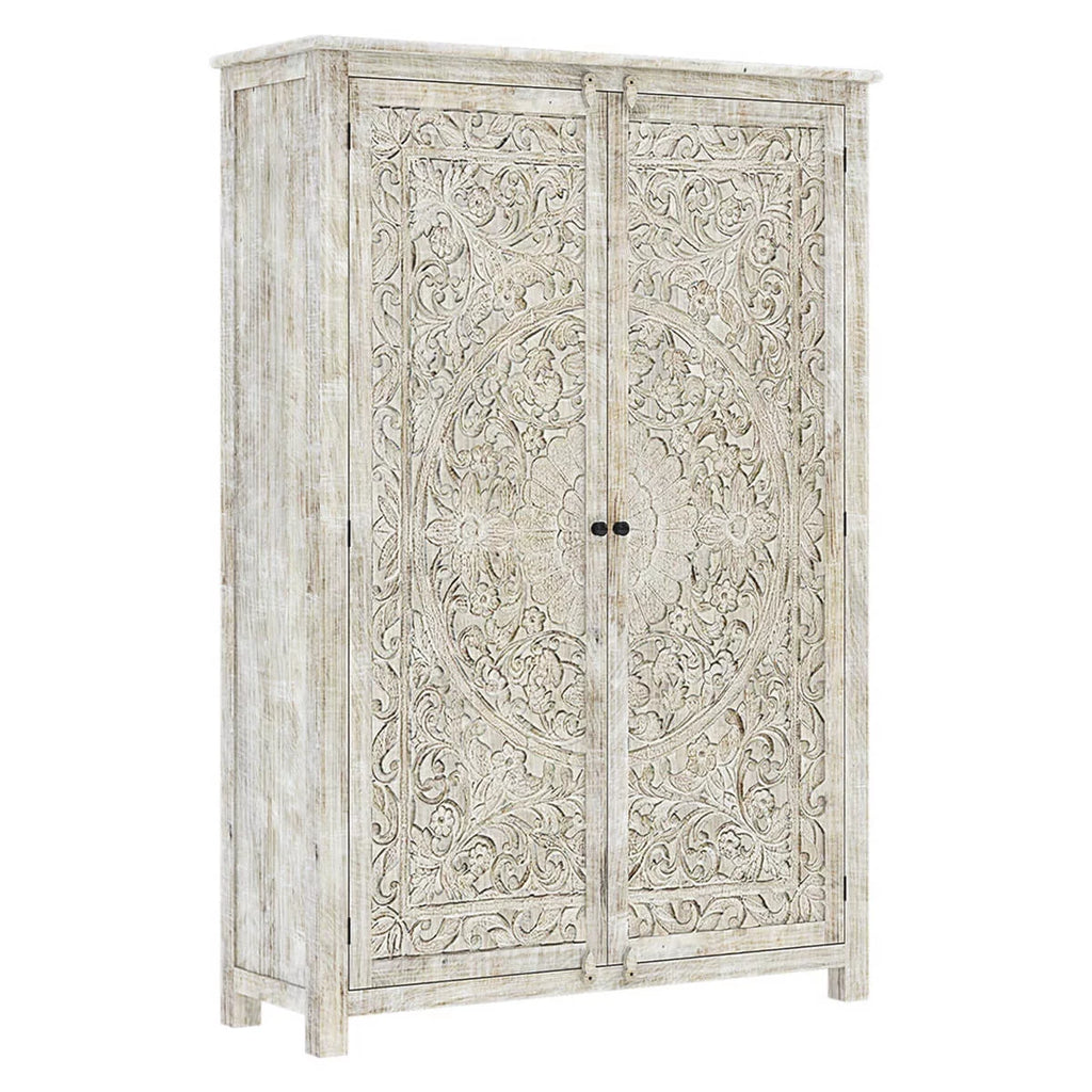 Vintage Carved Wooden Armoire A553